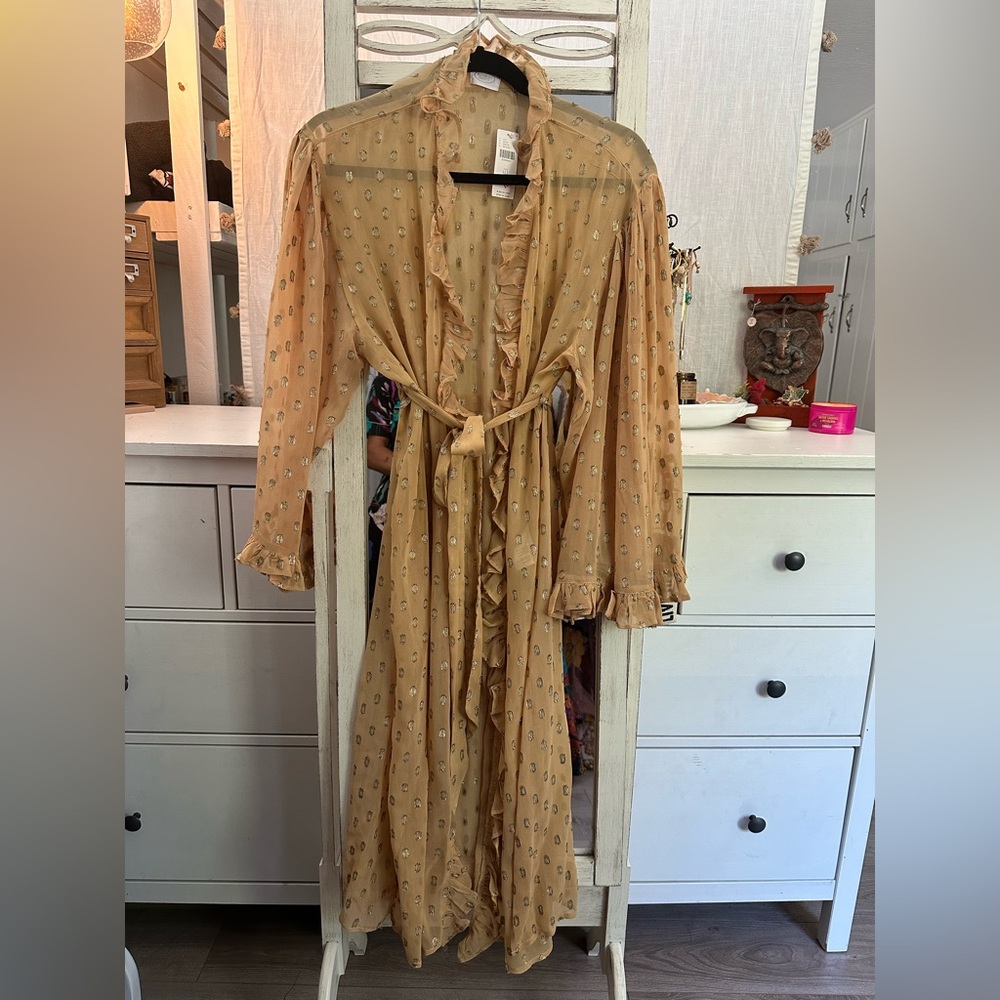 Metallic Ruffle Kimono - Picture 1 of 4